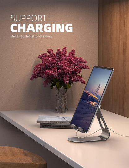 Lamicall S1 Tablet Stand, Adjustable Tablet Holder - Desktop Stand Dock Holder for 4-13" Tablet, iPad Pro 11, 9.7, 10.5, 12.9 Air Mini, Kindle, Tab, Switch, Viral Podcast Video Office Desk Accessories