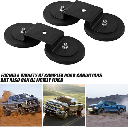 PACEWALKER Magnetic Light Bar Mount 2PCS Universal Work Light Mounting Brackets Strong Sucker Holder W/Rubber Boot for Off-Road Driving Lamp, Emergency Light Roof Light Bar SUV
