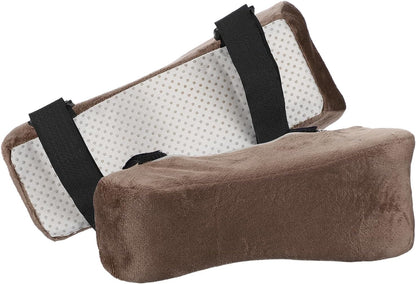 PATIKIL Office Chair Arm Pads, 1 Pair Office Chair Arm Cover Soft Office Chair Armrest Pads Elastic Memory Foam Cotton Removable Washable for Desk Computer Gaming, 25x10x7cm, Brown