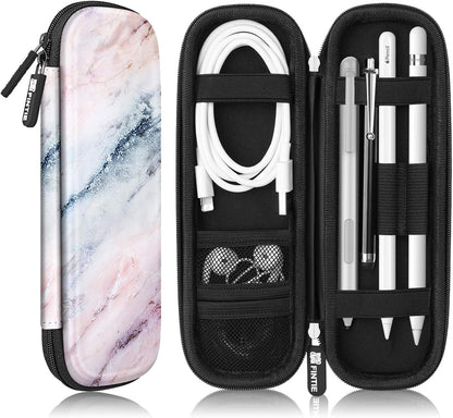 Fintie Holder Case for Apple Pencil Pro, Apple Pencil (USB-C / 1st / 2nd Generation), PU Leather Carrying Bag Sleeve Compatible with Pen, USB Cable, Samsung Stylus, Lilac Marble