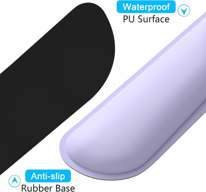 Dapesuom Mouse Wrist Rest, Ergonomic Memory Foam Mouse Wrist for Computer Desk Mats Support, PU Leather Hand Rest Pad Cushion for Gaming, Laptop, Men, Women, Pain Relief & Easy Typing, Black