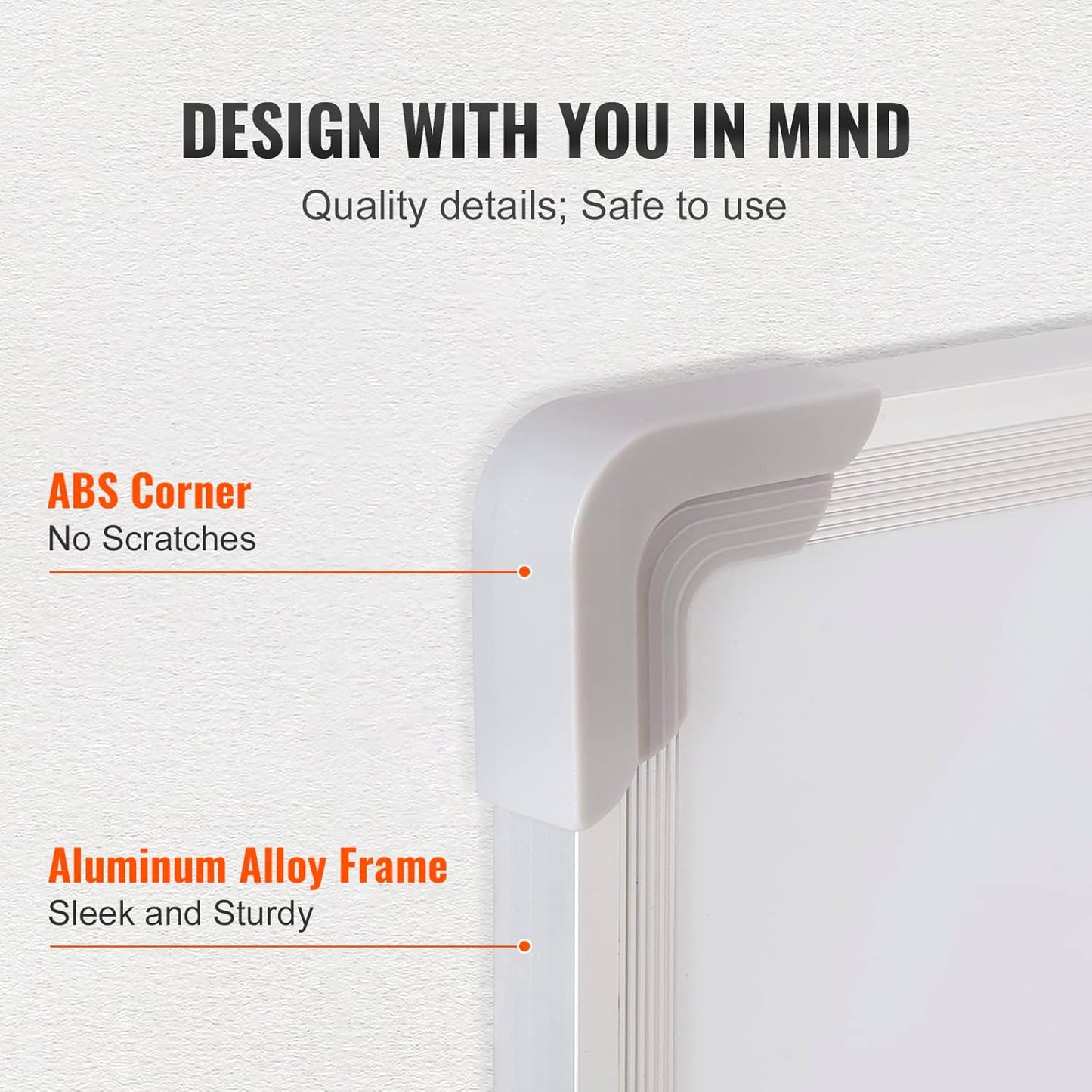 VEVOR Magnetic Glass Whiteboard, Dry Erase Board 36"x24", Wall-Mounted Large White Glassboard Frameless, with Marker Tray, an Eraser and 2 Markers, Black