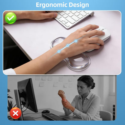 Mouse Wrist Rest Pad, Gel Mouse Wrist Rest, Comfortable Cool Silicone Gel Ergonomic Cushion,Non-Slip Base Wrist Support Cushion for Gaming, Computers, Laptops, Office Transparent