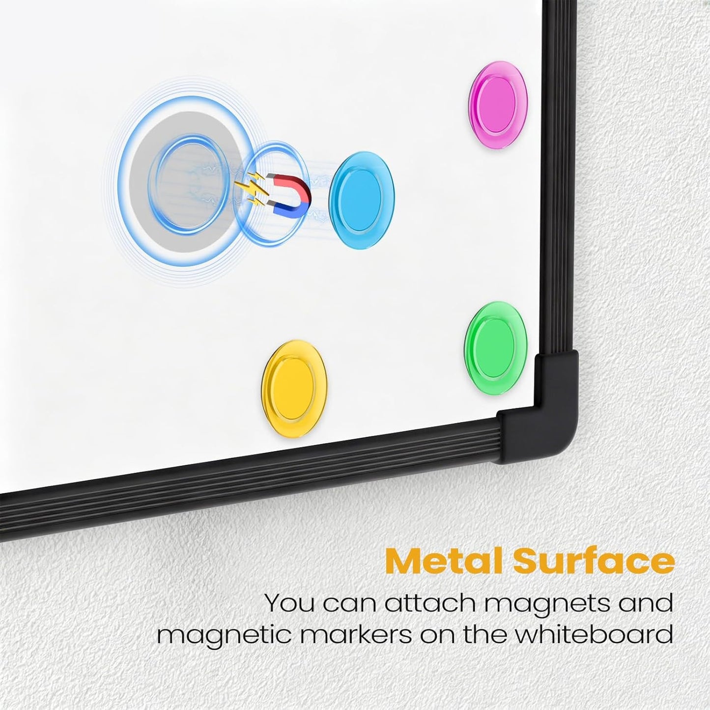 Small Dry Erase Board for Wall, 16" x 12" Double-Sided Hanging Whiteboard, Magnetic White Board with 4 Markers, 4 Magnets and 3 Mini Sticky Notes, Portable Whiteboard for Kids, School, Home, Office