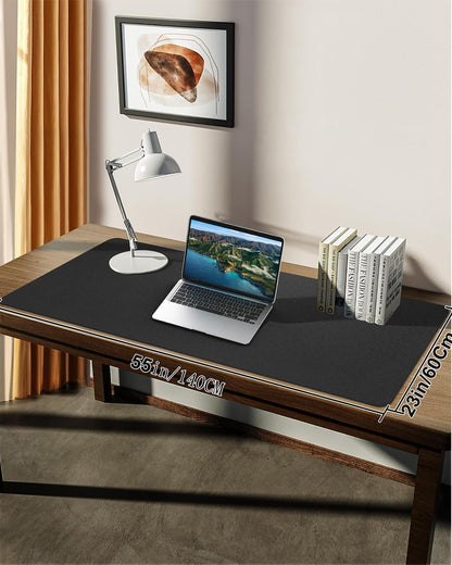 Leather Desk Pad Protector, Office Desk Mat, Large Mouse Pad, Non-Slip PU Leather Desk Blotter, Laptop Desk Pad Desk Accessories for Office and Home (Black, 40" x 17")