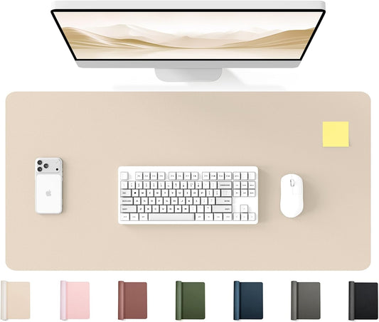 YSAGi 35.4" x 17" Large PU Leather Desk Mat for Keyboard and Mouse - Waterproof Non-Slip Desk Pad Protector for Office, Home, Writing Desk, Black