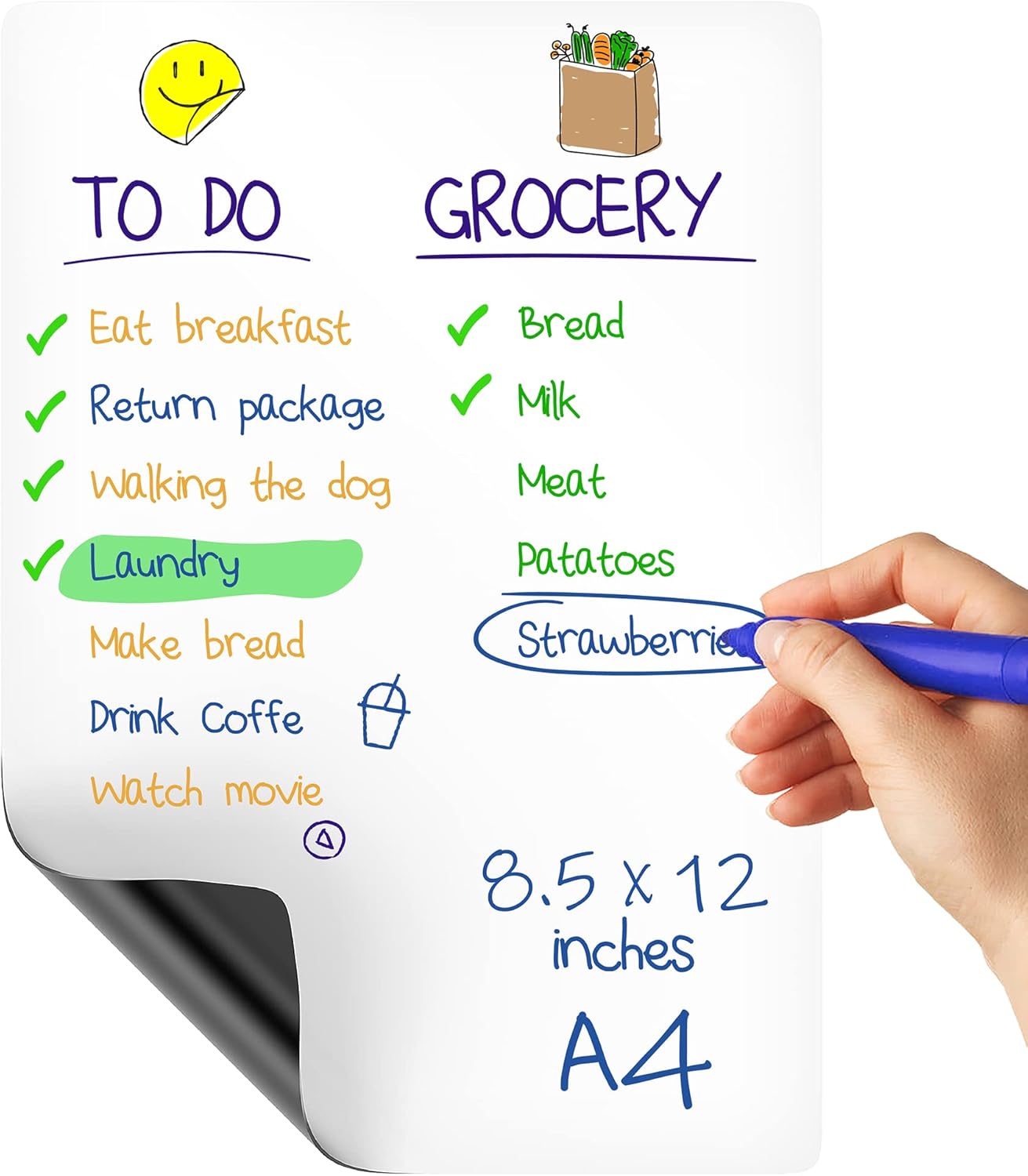 Small Magnetic Whiteboard for Locker to Do List 5x7 A5 - Mini Lined Dry Erase Board for School - Locker White Board Magnet Organizer - Magnetic Whiteboard for Locker Decor Classroom Daily Checklist