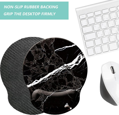 Mouse Pad with Wrist Support, Ergonomic Mouse Pad with Memory Foam Wrist Rest Cushion, Non-Slip Rubber Base Gaming Mice Pad for Home Office Computer Laptop, Flowers Grass