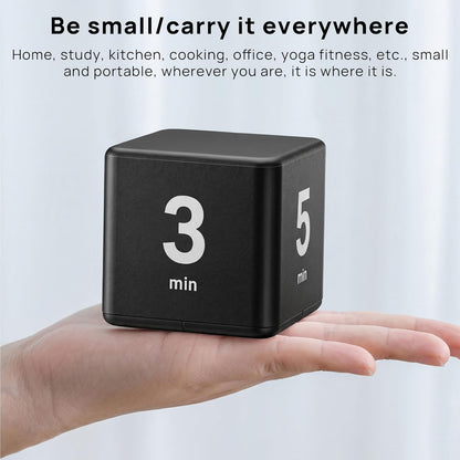 JOYIT Cube Timer 1 3 5 10 Minutes - Flip Countdown Visual Timer for Time Management, Kitchen, Workout, Study, Classroom, Office, Games