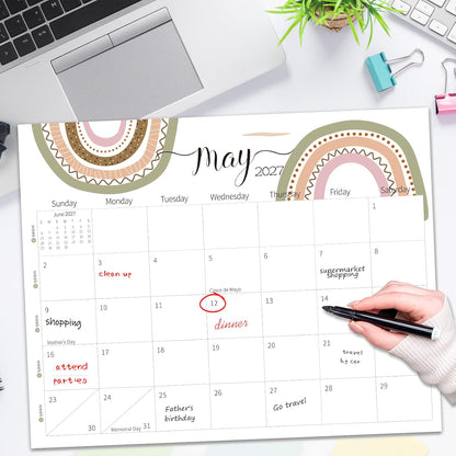 Guasslee Desk Calendar 2026-2027(Jun. 2026 - Dec. 2027), 19-Month School Year Compact Desktop & Wall Calendar, 14" x 11" Thick Paper Monthly Planner for Small Space, Home Office, Dorm & School