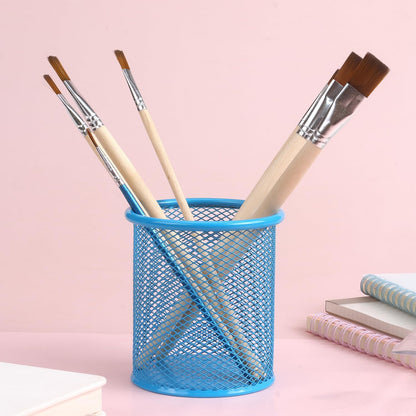Tamaki Pen Holder Cup for Desk, Desk Organizer Wire Mesh Pencil Cup Holder for Desk Office Pen Organizer (Purple)