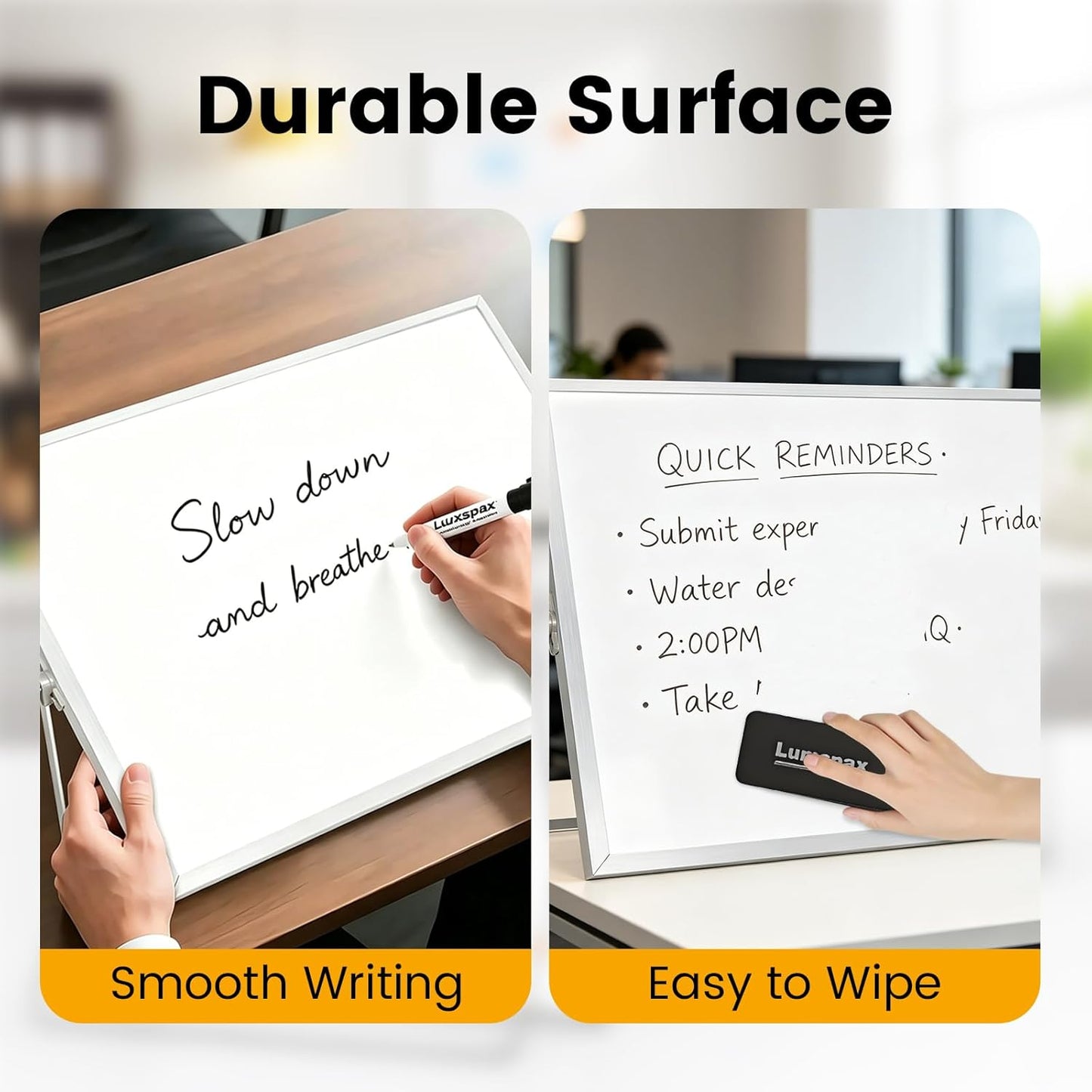 Desktop Whiteboard with Stand, 16" x 12" Double-Sided Dry Erase Board with Stand, Portable Stand White Board for Office, Home, School