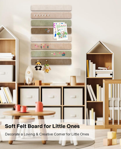 Small Cork Bulletin Board Tiles, Felt Wall Decor and Office Desk Accessories for Vision, Message Center, Picture and Prayer Board, Dorm, Room, Home Office Essentials and Organization(Linen Dusk)