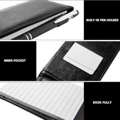 Camelmother 10 Pieces Small Notepad Holder Set Pocket Notebook 3 x 5 Inch with Pen
