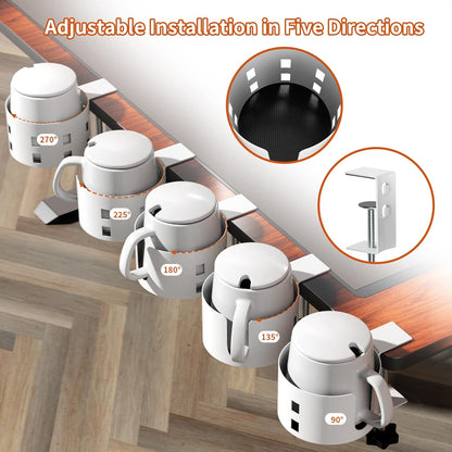 Deeper Desk Cup Holder, OOKUU Anti-Spill Cup Holder for Desk or Table, Sturdy and Durable, Easy to Install, Enough to Hold Coffee Cups, Water Bottles, Gaming PC Office Accessories, Black