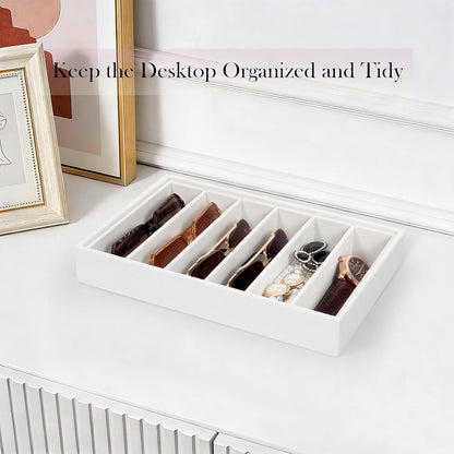 Velvet Sunglass Organizer Tray, Stackable Glasses Case for Drawer, Eyeglasses Watches Jewelry Display Holder Women Men