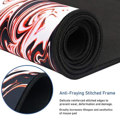 Large Extended Gaming Mouse Pad with Stitched Edges, (31.5X15.7In) Durable Non-Slip Natural Rubber Base, Waterproof Computer Keyboard Pad Mat for Esports Pros/Gamer/Desktop/Office/Home-Black