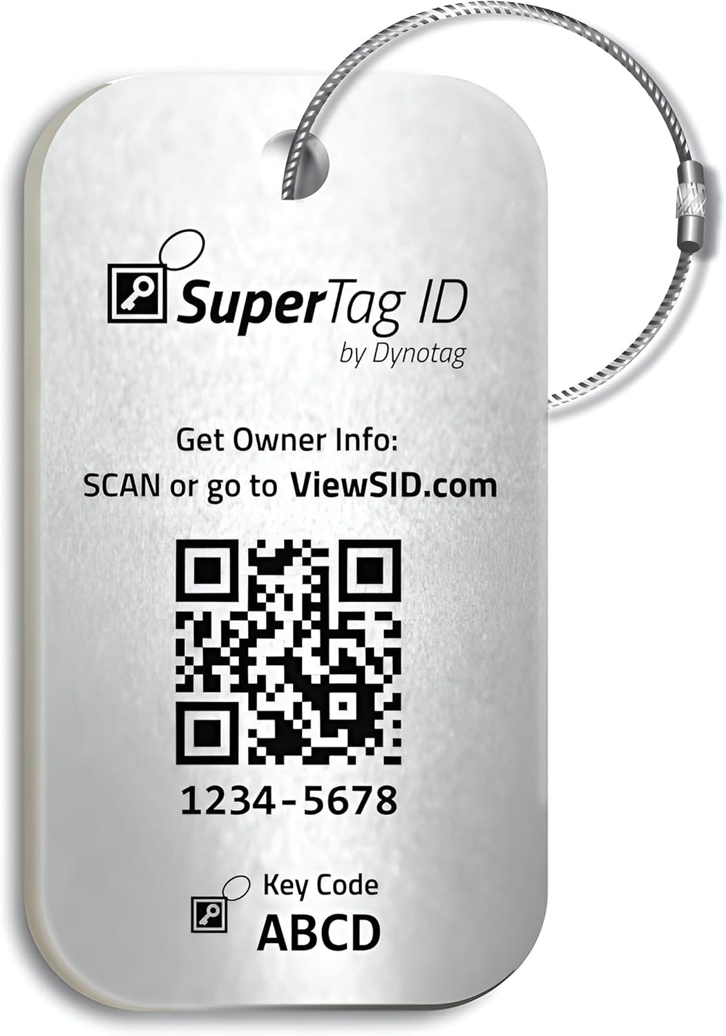 Dynotag® Sentry Series Solid Metal Web Enabled Smart Luggage Tag ID + Steel Loop, Anodized Aluminum with DynoIQ™ & Lifetime Recovery Service (Sapphire Blue)