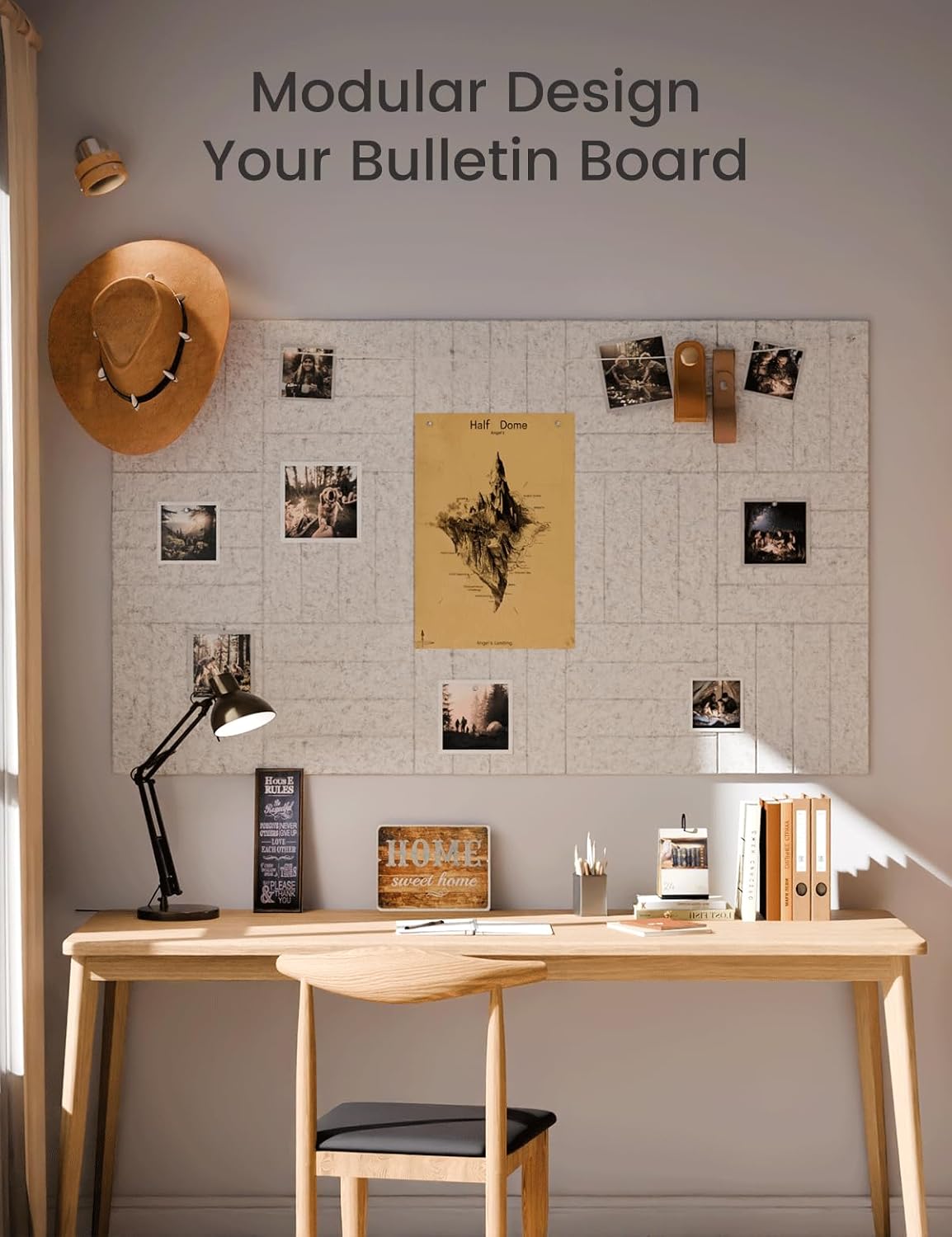 Fluxynara Large Felt Bulletin Board 48" x 36" Cork Board Alternative-12 Pack with 70 Safe Removable Adhesive Tabs, Cork Boards for Walls Cork Board for Home Office Classroom Pin Board (Oatmeal)