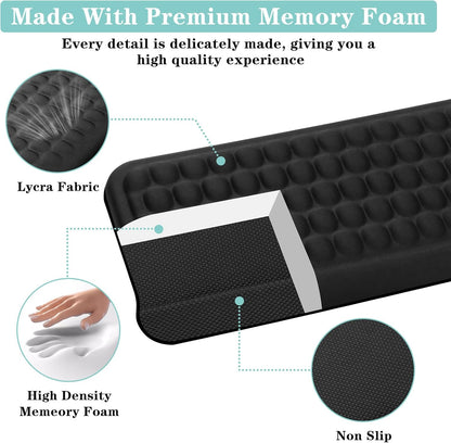 L-Shaped Desk Elbow Pad for Desk, 2-Piece Memory Foam Elbow Pads with Non-Slip, Ergonomic Desk Edge Cushion, Wrist Support Arm Rest for Office and Gaming (11.8 * 3.9 inch)