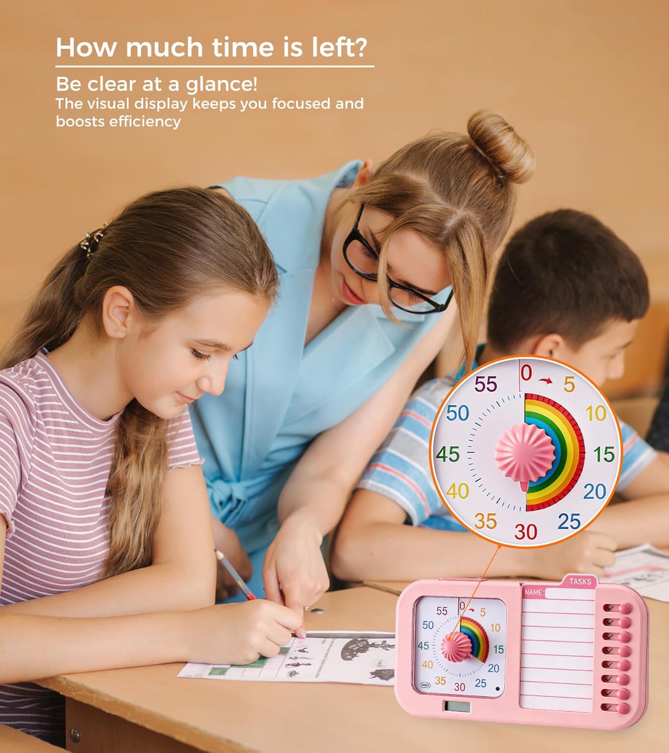 3-in-1 Visual ADHD Timer for Kids & Adults with Planning Board, Task Timer, Chore Chart & Visual Schedule Planner, Autism & ADHD Tools with Checklist for Homeschool Supplies, Home, School