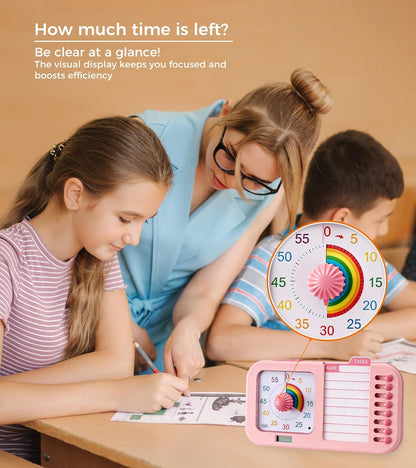 3-in-1 Visual ADHD Timer for Kids & Adults with Planning Board, Task Timer, Chore Chart & Visual Schedule Planner, Autism & ADHD Tools with Checklist for Homeschool Supplies, Home, School