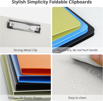 Clipboard Folder, A4 Foldable Clipboards with Pocket, File Cover Office Folder Clipboard, 360 Degree Foldable Storage Clipboards for Office, School or Medical Field, Green