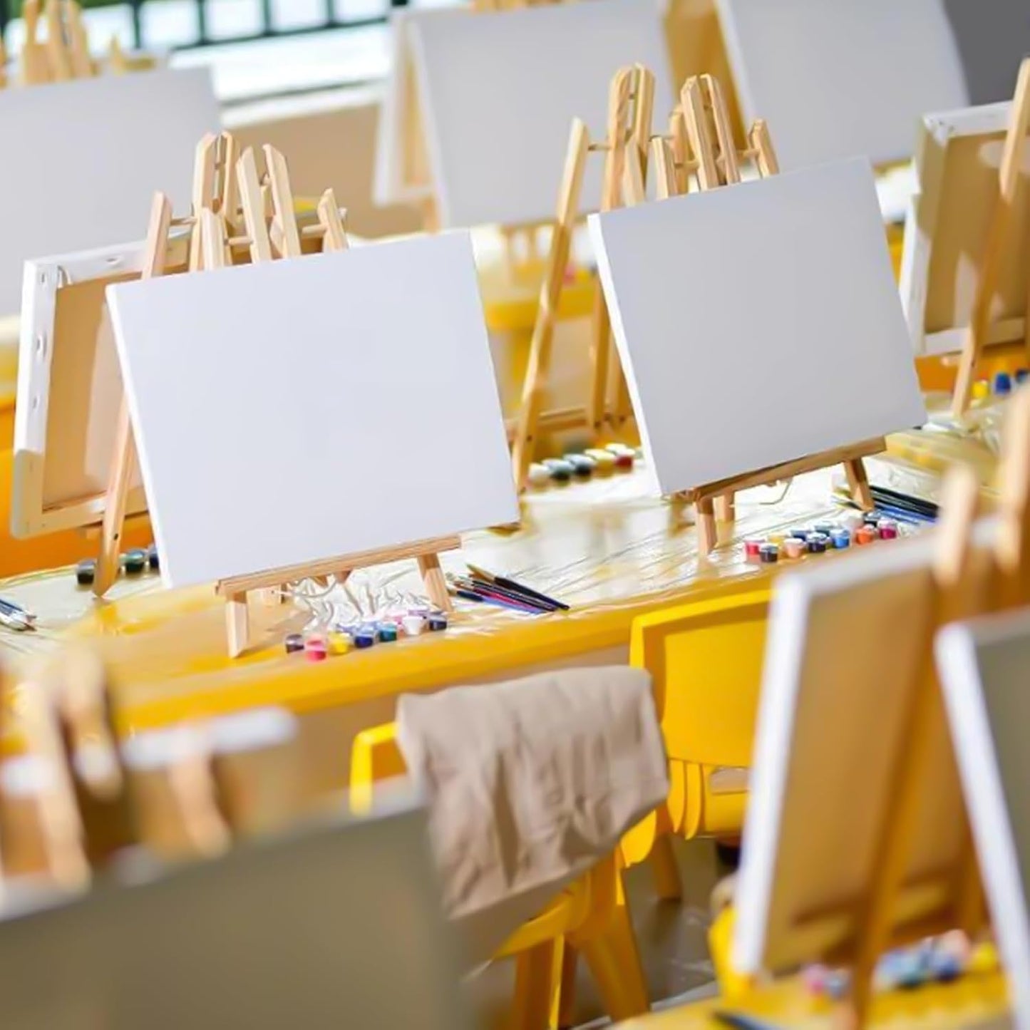 ESRICH 24 Pack 11.8" Wood Easels,Tabletop Easel for Painting,Painting Party, Displaying Canvases, Kids Student Table School Desktop, Portable Canvas Photo Picture Sign Holder