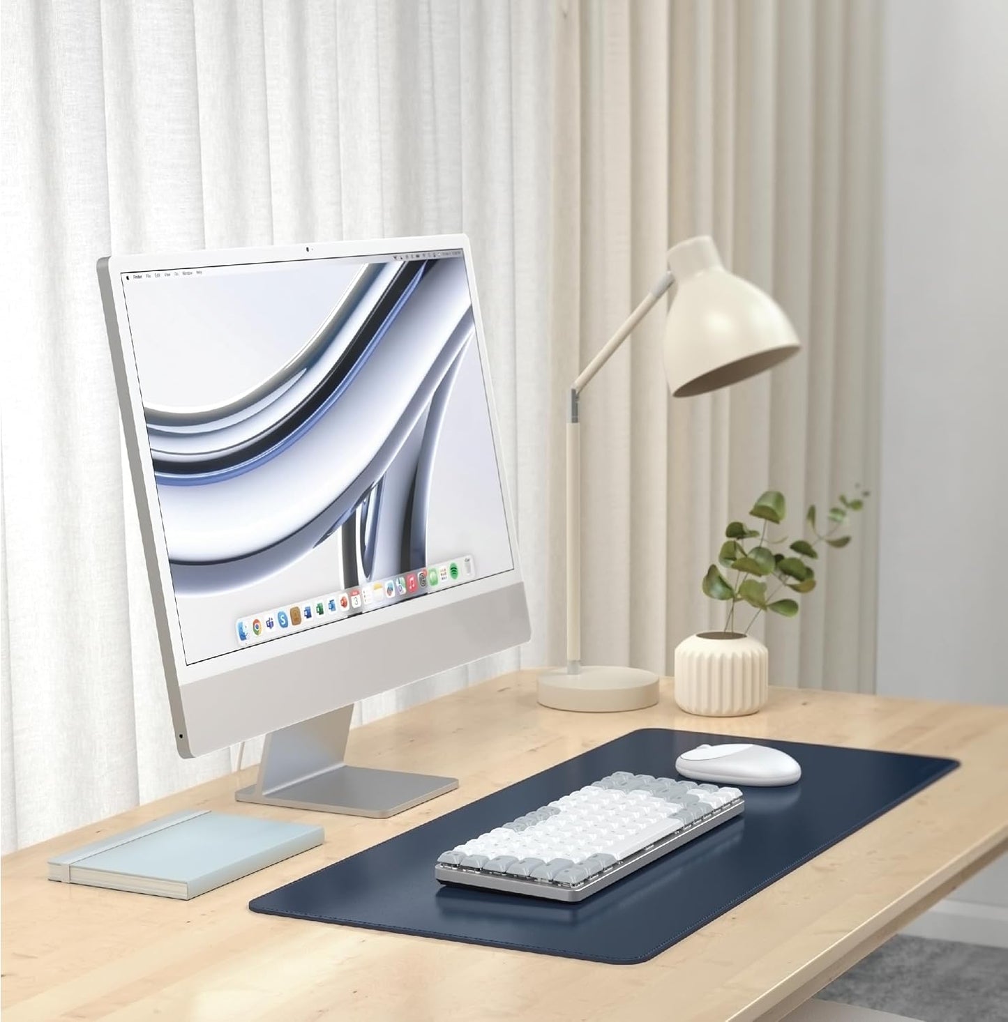 Satechi Vegan Leather Desk Mat, Large Mouse Pad Scratch and Water Resistant, Easy to Clean, Desk Pad for Office and Home, 26.8” x 12.4” x 0.1” - Black