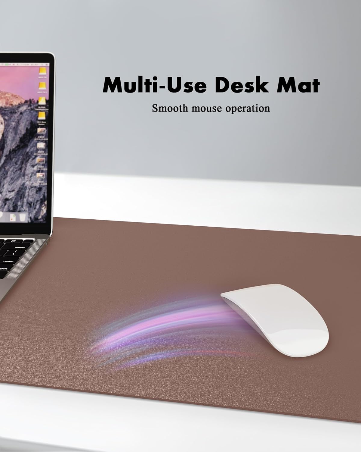 YSAGi Double-Sided Desk Pad, 31.5"x15.7"Leather Desk Mat, Eco Cork Desk Pad Protector,Large Mouse Pad,Waterproof Desk Blotter for Office/Home(Coffee)