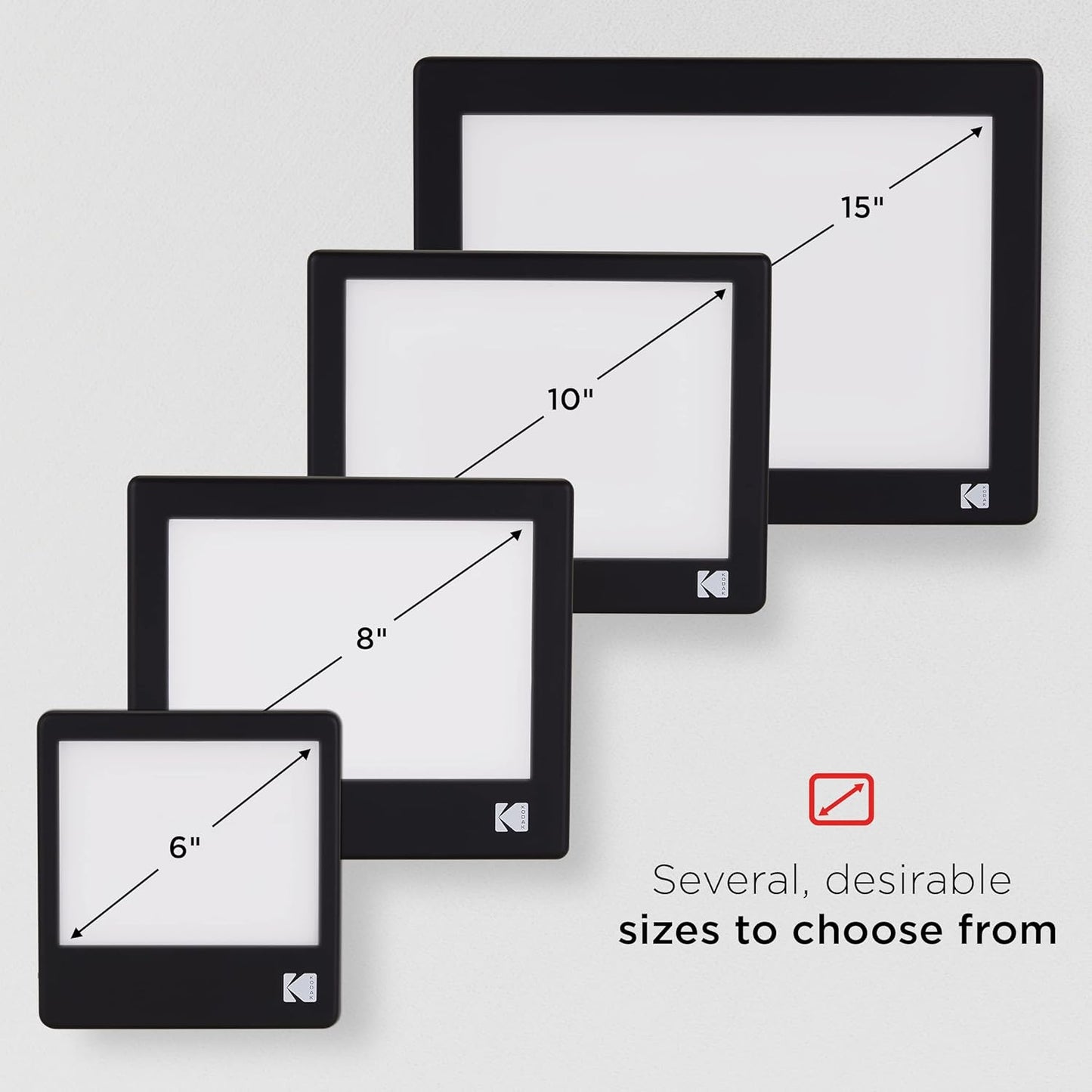 KODAK LED Light Box - 8" x 6", USB/AAA Battery Powered - Slide Viewer & Film Scanning - Flicker-Free Light Pad & Tracing Pad for Drawing - Glare-Free LED Illumination for Product Photography