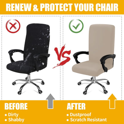 Smiry Stretch Printed Office Chair Armrest Covers, 2 Pcs Soft Fit Removable Washable Computer Desk Chair Arm Covers Protector, Black