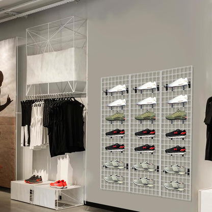 Grid Wall Commercial Grade Gridwall Panels – Heavy Duty Grid Panel for Any Retail Display Wall Grid 2' Width x 6' Height, White (Pack of 3)