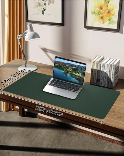 Leather Desk Pad Protector, Office Desk Mat, Large Mouse Pad, Non-Slip PU Leather Desk Blotter, Laptop Desk Pad Desk Accessories for Office and Home (Black, 40" x 17")