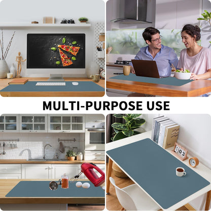 Bloss Leather Desk Pad and Keyboard Wrist Rest, Large Mouse Pad + Keyboard Pad+Mouse Wrist Support, Non-Slip Desk Mat Protector for Office, Home(31.5×15.7 Inches,Beige) - Colors A