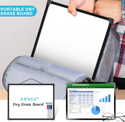 MaxGear Double-Sided Dry Erase Board for Wall, 16"x12" Hanging Whiteboard, Small Dry Erase White Board with 3 Markers and 4 Magnets, Portable Whiteboard for Planning, Drawing, Memo, to Do List