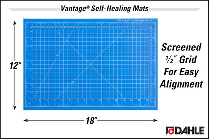Dahle Vantage 10670 Premium Self-Healing Cutting Mat, 9"x12", 1/2" Grid, 5 Layers for Max Healing, Perfect for Crafts & Sewing, Black