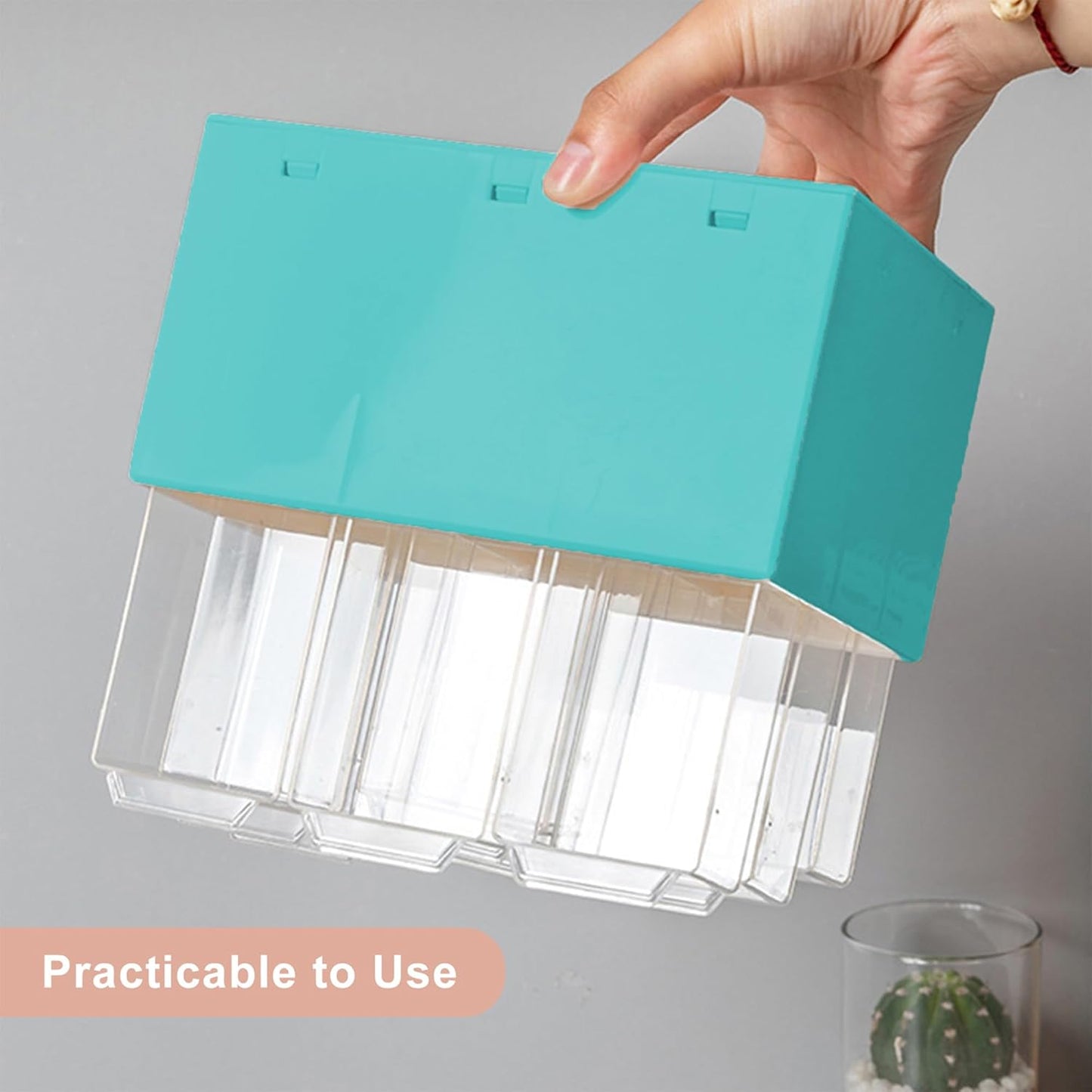 Feadily 2PCS Small Drawer Organizer for Desk, Desktop Drawer Organizer with 9 Clear Drawers, Plastic Desktop Storage Drawers 7.1 Inch x 3 .9 Inch x 4.7 Inch, White