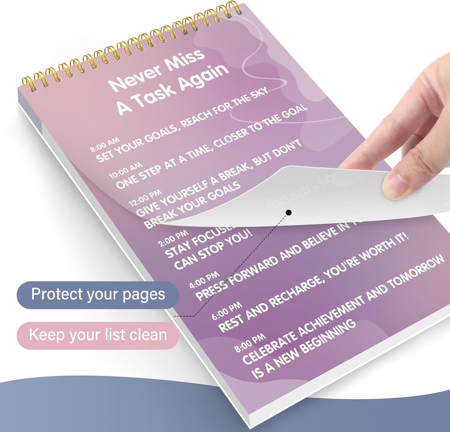 104 Pgs To Do List Notepad - Daily Planner Notepad Undated 52 Duplex-Printed Undated Sheets Tear Off, 6.5" x 9.8" Checklist Productivity Organizer with Hourly Schedule for Tasks