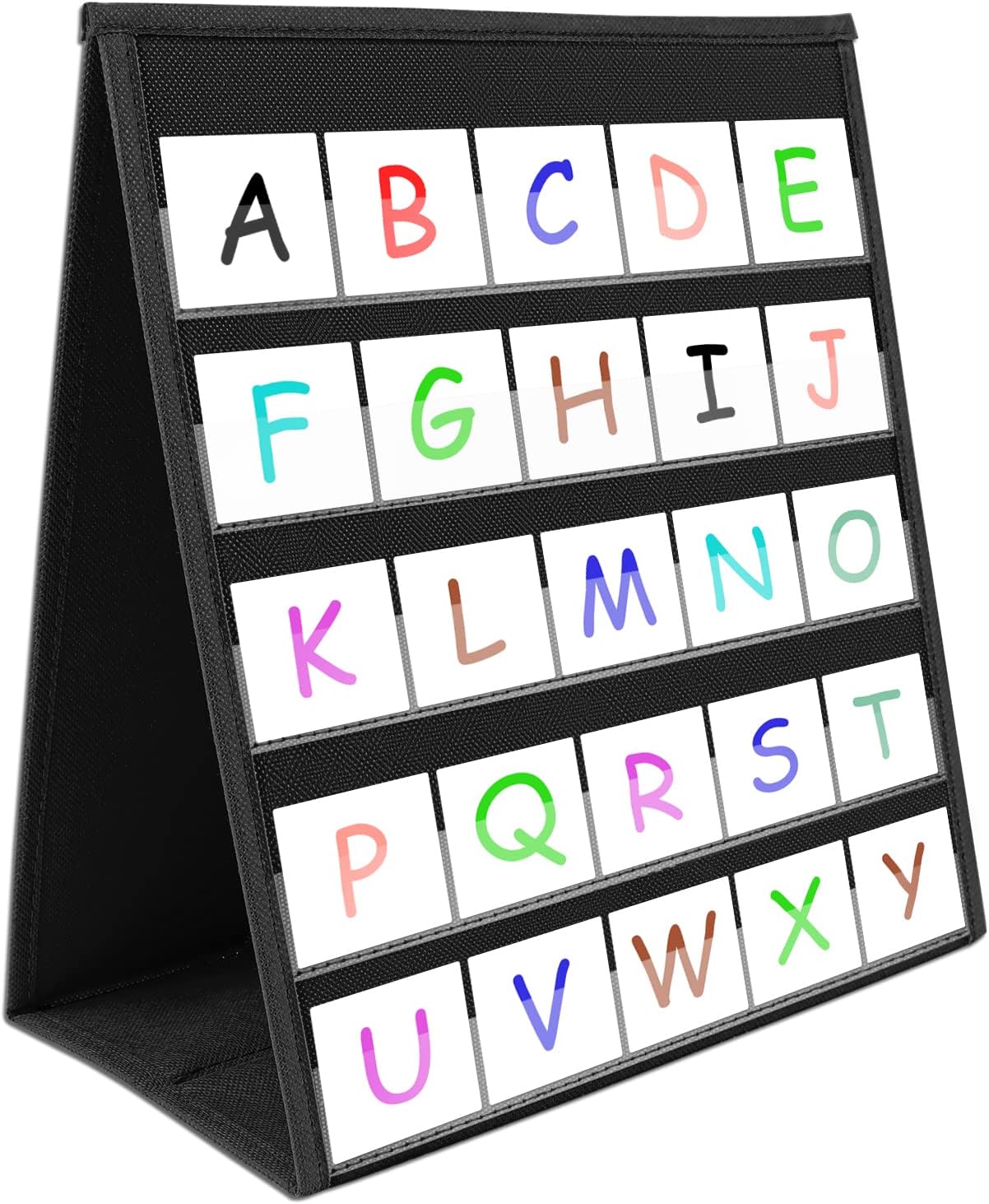 EAMAY Magnetic Desktop Tabletop Stands Pocket Chart Foldable Small Dry Erase Board Classroom Tool for Kids Education (12W*15L, Magnetic)