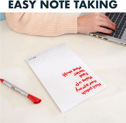 Quartet Glass Desktop Notepad, 9" x 6", Whiteboard, Dry Erase Surface, Dot/White, 2 Pack (GDP96D)
