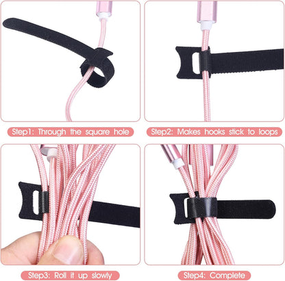 MVYC 120PCS 6 Inch Reusable Cable Ties Wire Ties Cord Organizer Cable Organizer Adjustable Management Black