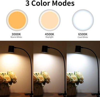 Dott Arts Desk Lamp,USB Clip On Light,Book Lights for Reading at Night,3 Color Modes,10 Brightness Clamp Lights,360° Gooseneck LED Reading Light for Books in Bed,Eye-Care for Home Office,Headboards