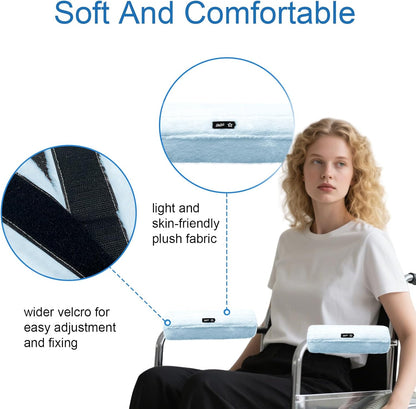 SPRING SEAON Wheelchair Armrest Covers 2 Pack Soft Memory Foam Wheelchair armrest Pads Wicking Washable for Office Transport Chair (Black)