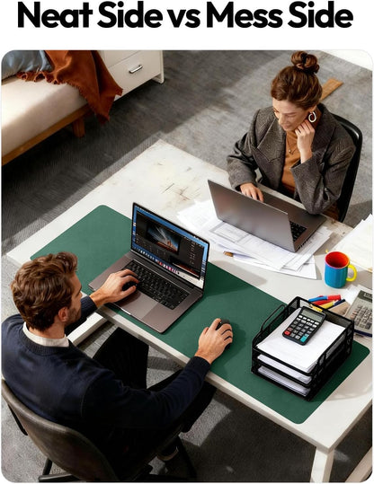 YSAGi Leather Desk Protector, Office Mat, Large Mouse Mat, Non-Slip PU Leather Blotter, Laptop Desk Mat, Waterproof Writing Pad for Office and Home (Black, 31.5" x 15.8") - Colors A