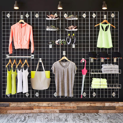 Grid Wall Commercial Grade Gridwall Panels – Heavy Duty Grid Panel for Any Retail Display Wall Grid 2' Width x 6' Height, White (Pack of 3)