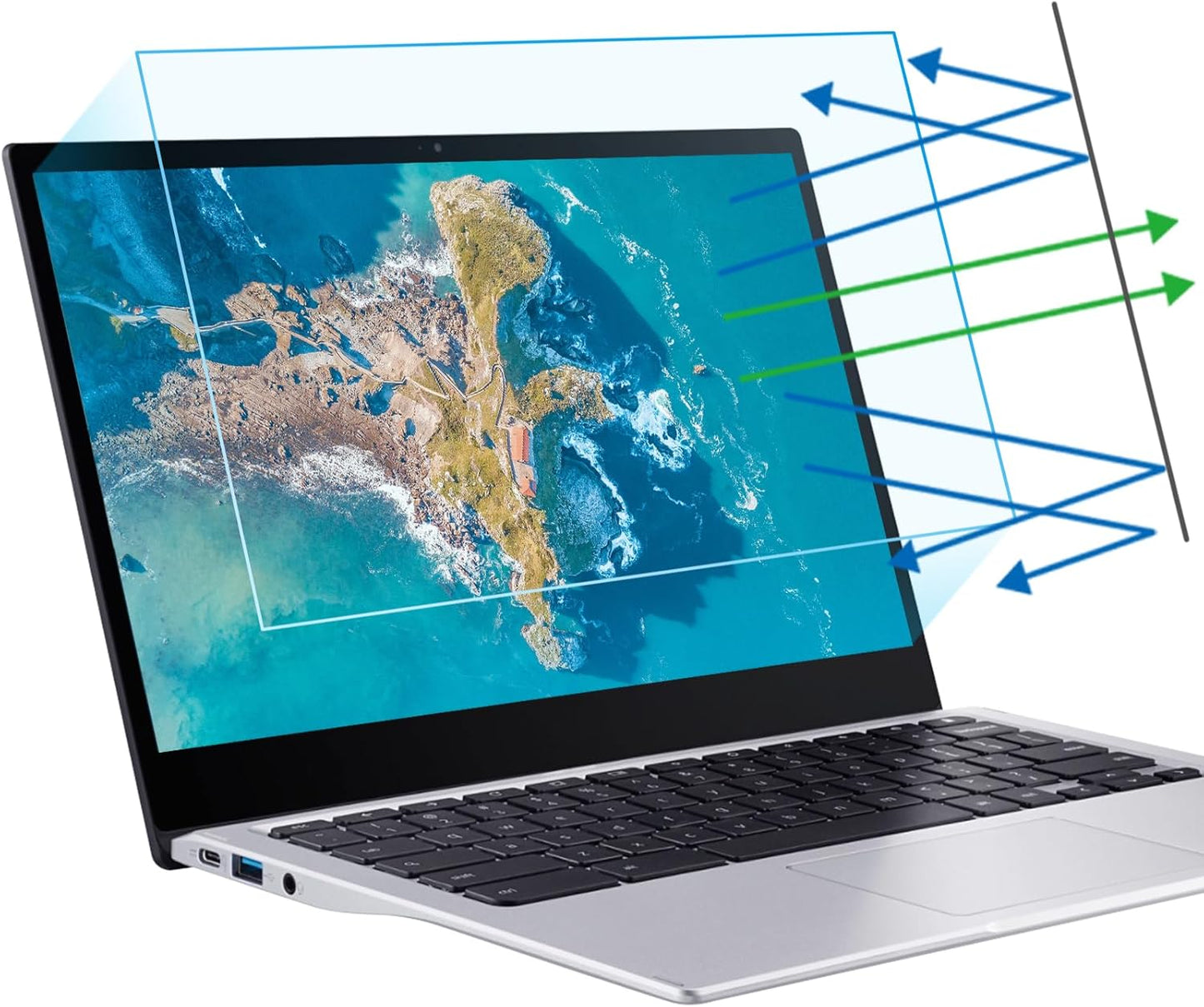 F FORITO 2-Pack 15.6 Inch Anti Blue Light Laptop Screen Protector, Eye Protection Anti Glare Matte Computer Screen Cover for 15.6" Laptop with 16:9 Aspect Ratio, Reduce Eye Strain and Touch Sensitive