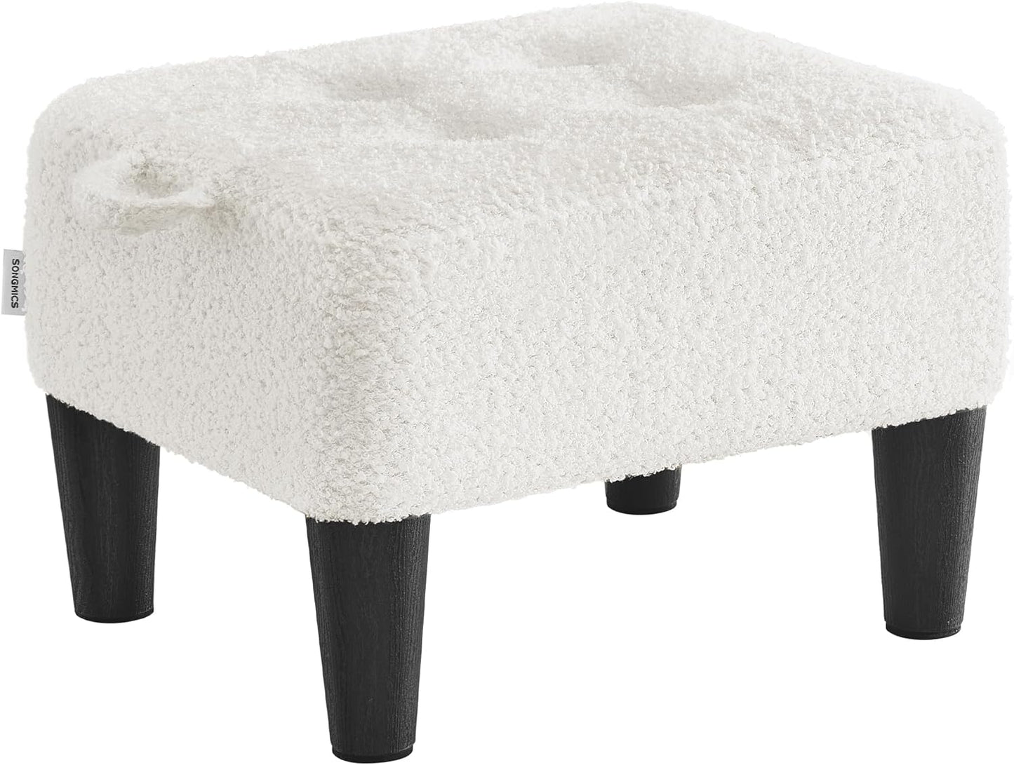 SONGMICS Foot Stool with Legs, Small Footstool Ottoman, Velvet Seat with Thick Cushion, for Living Room, Bedroom, Entryway, 330 lb Weight Capacity, Jelly Pink ULOM501R01