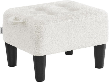 SONGMICS Foot Stool with Legs, Small Footstool Ottoman, Velvet Seat with Thick Cushion, for Living Room, Bedroom, Entryway, 330 lb Weight Capacity, Jelly Pink ULOM501R01