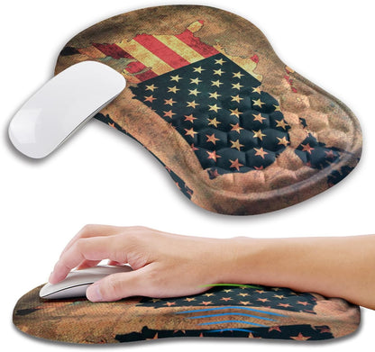 Ergonomic Mouse Pad Wrist Support with Memory Foam Massage Bulge, Carpal Tunnel Pain Relief Mousepad Wrist Rest for Mouse(12x8 inch, Silver Gray Light Purple)